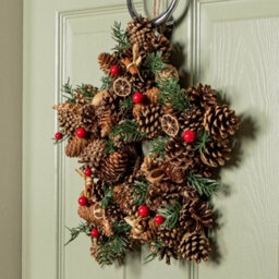 Samuel Alexander 35Cm Winter Spice Star Hanging Christmas Wreath With Pine Cones Red Berries & Dried Fruit - thumbnail 8