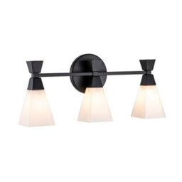 Luminosa Lighting Elstead Bowtie 3 Light Bathroom Wall Lamp, Matte Black Ip44