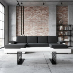 Pales Coffee Table Laminated Board Black Matt With White Gloss - thumbnail 2