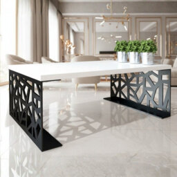 Pales Coffee Table Laminated Board Black Matt With White Gloss