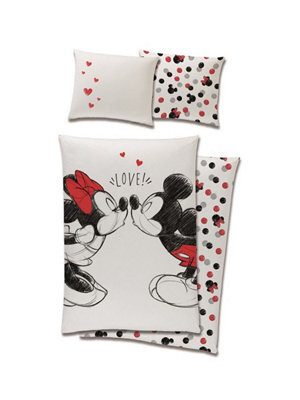 Disney Mickey Mouse Love Single Duvet Cover And Pillowcase Set