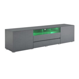 Furniture in Fashion Genie Tv Stand With Storage For Living Room And Bedroom, 2030 Wide, Led Lighting, Media Storage, Grey High Gloss Finish - thumbnail 7