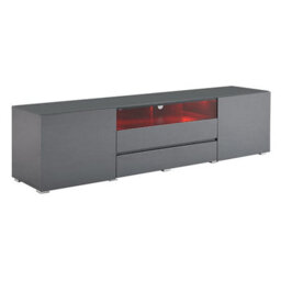 Furniture in Fashion Genie Tv Stand With Storage For Living Room And Bedroom, 2030 Wide, Led Lighting, Media Storage, Grey High Gloss Finish - thumbnail 6