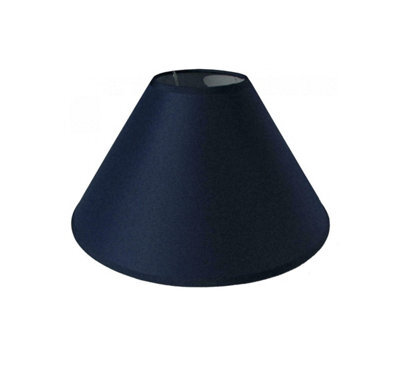 "14"" Luxury Cotton Textured Fabric Coolie Light Shade Purpose Table Floor Ceiling Practical & Eye Caring Lampshade Navy Blue"