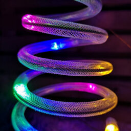 Samuel Alexander Set Of 4 Battery Operated Led Multi Coloured Spiral Tree Path Lights Christmas Decoration With Timer - thumbnail 7