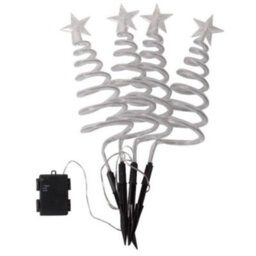 Samuel Alexander Set Of 4 Battery Operated Led Multi Coloured Spiral Tree Path Lights Christmas Decoration With Timer - thumbnail 9
