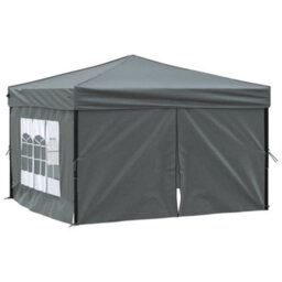 Walplus Folding Party Tent Garden Gazebo Canopy With Sidewalls Anthracite 3X3 M - thumbnail 2