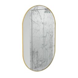 Sensio Nebula Brass Effect Oval Wall-Mounted Bathroom Illuminated Modern Illuminated Mirror (H)80Cm (W)50Cm - thumbnail 2