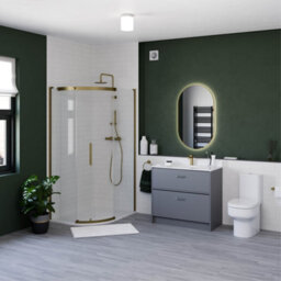 Sensio Nebula Brass Effect Oval Wall-Mounted Bathroom Illuminated Modern Illuminated Mirror (H)80Cm (W)50Cm