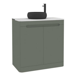 Royal Bathrooms Venice 800mm Sage Green Freestanding Bathroom Countertop Vanity Unit 2 Door With Milan Black Basin - thumbnail 7