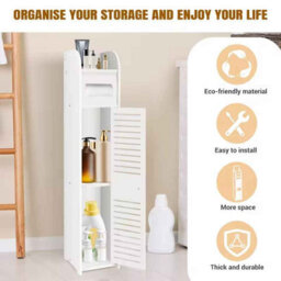 3Tier Narrow Bathroom Cabinet , Waterproof, Space Saving Organizer - thumbnail 4