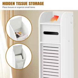 3Tier Narrow Bathroom Cabinet , Waterproof, Space Saving Organizer - thumbnail 3