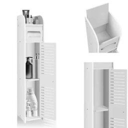 3Tier Narrow Bathroom Cabinet , Waterproof, Space Saving Organizer