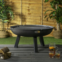 Harbour Housewares 72.5Cm Fire Pit Spark Guard Round Steel Mesh Safety Dome Cover With Handle For Outdoor Garden Patio Protection - thumbnail 5