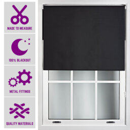 Furnished Made To Measure Blackout Roller Blinds With Metal Fittings - Black Blind For Home And Office (W)150Cm (L)210Cm - thumbnail 1