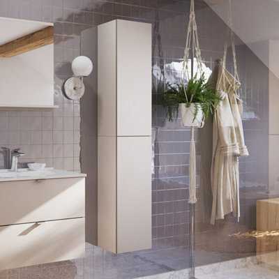 Heze Furniture Dalia Bathroom Tall Cabinet With 2 Doors - Cashmere - image 1