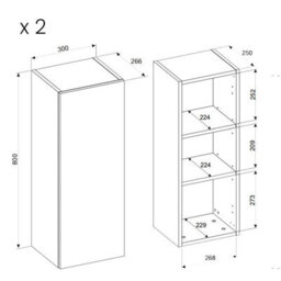 Heze Furniture Dalia Bathroom Tall Cabinet With 2 Doors - Cashmere - thumbnail 5