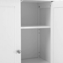 Songmics Freestanding Bathroom Cabinet Storage Cupboard Unit With 2 Doors And 2 Adjustable Shelves, White - thumbnail 8