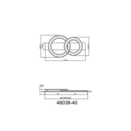 Luminosa Lighting Luminosa Jayden 2 Ring Integrated Led Semi Flush Ceiling Light Wood Look Dark 2X Led 3000K - thumbnail 8