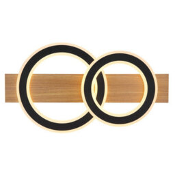 Luminosa Lighting Luminosa Jayden 2 Ring Integrated Led Semi Flush Ceiling Light Wood Look Dark 2X Led 3000K - thumbnail 4