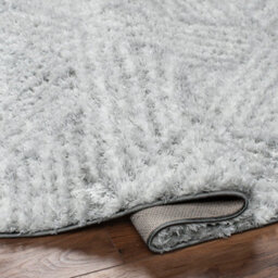 Livabliss Round Cloudy Shaggy-Geometric Beige Grey Soft Plush Pile Living Bedroom Rug 120 X 120 Cm Easy Care, Non Shedding - thumbnail 4