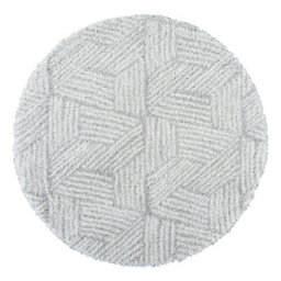 Livabliss Round Cloudy Shaggy-Geometric Beige Grey Soft Plush Pile Living Bedroom Rug 120 X 120 Cm Easy Care, Non Shedding - thumbnail 1