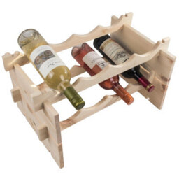 Woodeedoo Freestanding 2 Tier Wooden Wine Rack 8 Bottle Table Top Holder Kitchen Countertop Storage 50 X 32 X 27 Cm Natural Pine - thumbnail 7