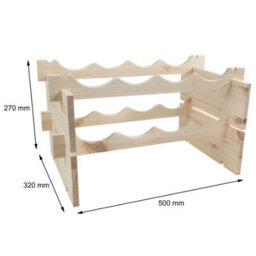 Woodeedoo Freestanding 2 Tier Wooden Wine Rack 8 Bottle Table Top Holder Kitchen Countertop Storage 50 X 32 X 27 Cm Natural Pine - thumbnail 6