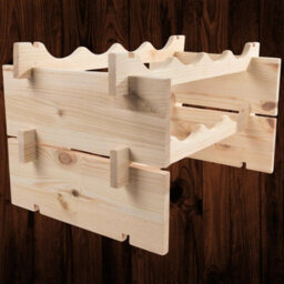 Woodeedoo Freestanding 2 Tier Wooden Wine Rack 8 Bottle Table Top Holder Kitchen Countertop Storage 50 X 32 X 27 Cm Natural Pine - thumbnail 3