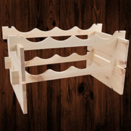 Woodeedoo Freestanding 2 Tier Wooden Wine Rack 8 Bottle Table Top Holder Kitchen Countertop Storage 50 X 32 X 27 Cm Natural Pine - thumbnail 2