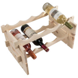 Woodeedoo Freestanding 2 Tier Wooden Wine Rack 8 Bottle Table Top Holder Kitchen Countertop Storage 50 X 32 X 27 Cm Natural Pine - thumbnail 4