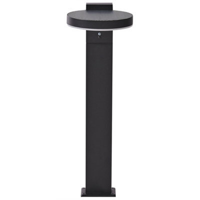Beliani Solar Outdoor Led Bollard Lamp Parkers With Motion Sensor Black - image 1