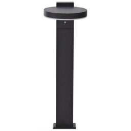 Beliani Solar Outdoor Led Bollard Lamp Parkers With Motion Sensor Black - thumbnail 1