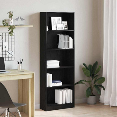 Walplus Bookcase Black Oak 60 X 24 X 176 Cm Engineered Wood - image 1