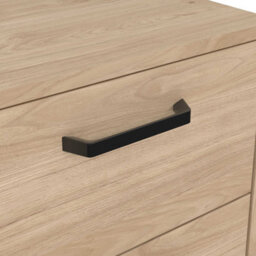 Wyld Haus Stuttgart Natural Oak Bedside Table 2 Drawers Black Metal Handles - thumbnail 8
