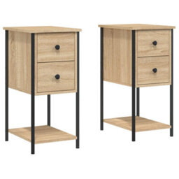 Berkfield Bedside Cabinets 2 Pcs Sonoma Oak 32X42X70 Cm Engineered Wood - thumbnail 2
