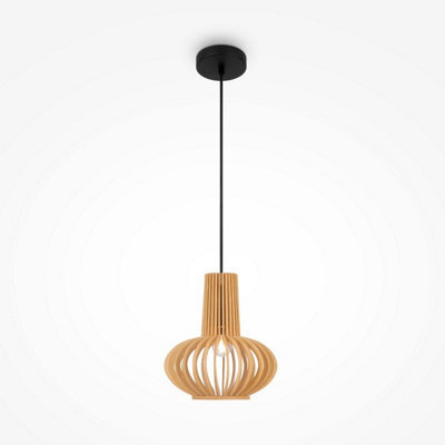 Luminosa Lighting Luminosa Roots Iii Modern 25Cm Wire Frame Pendant Ceiling Light Black 1Xe27 Beige Shade - image 1