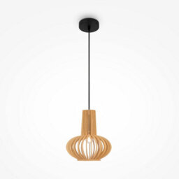Luminosa Lighting Luminosa Roots Iii Modern 25Cm Wire Frame Pendant Ceiling Light Black 1Xe27 Beige Shade - thumbnail 1