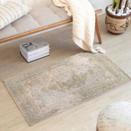 Boka Machine Washable Traditionnal Boho Camel Area Rug-66Cm X 115Cm - thumbnail 2