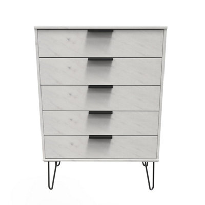 Osaka 5 Drawer Chest Of Drawers In Marble (Ready Assembled) - image 1