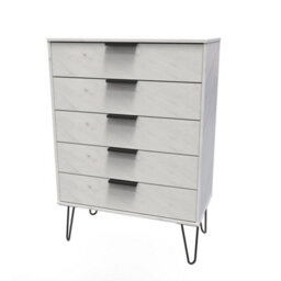 Osaka 5 Drawer Chest Of Drawers In Marble (Ready Assembled) - thumbnail 3