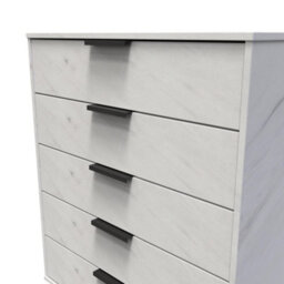 Osaka 5 Drawer Chest Of Drawers In Marble (Ready Assembled) - thumbnail 4