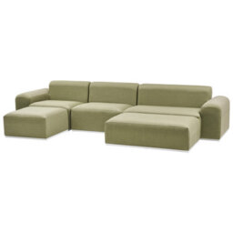 Beliani Garden Sofa With Ottoman 7 Seater Battifollo Modular Olive Green - thumbnail 5