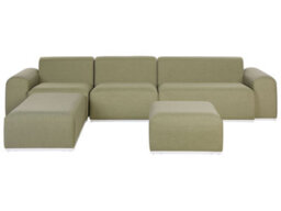Beliani Garden Sofa With Ottoman 7 Seater Battifollo Modular Olive Green - thumbnail 1