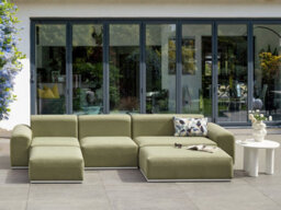 Beliani Garden Sofa With Ottoman 7 Seater Battifollo Modular Olive Green - thumbnail 2