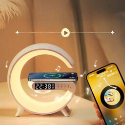 Smart 5-In-1 Wireless Charging G Bluetooth Alarm Clock Small Speaker Colorful Night Light - thumbnail 2