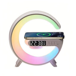 Smart 5-In-1 Wireless Charging G Bluetooth Alarm Clock Small Speaker Colorful Night Light - thumbnail 1