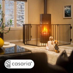 Casaria 5 Section Foldable Metal Fireplace Safety Gate With Safety Door Lock, Foldable, 306X77Cm, Fire Place Safety Gate X2 - thumbnail 2