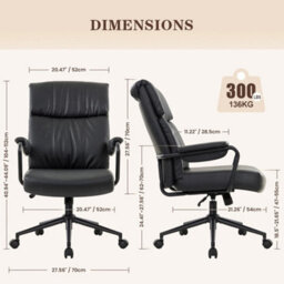 Mid Century Modern Swivel Desk Chair With Ergonomic Lumbar Support Office Chair - thumbnail 2