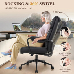 Mid Century Modern Swivel Desk Chair With Ergonomic Lumbar Support Office Chair - thumbnail 5